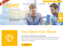 Tablet Screenshot of apex-translations.com